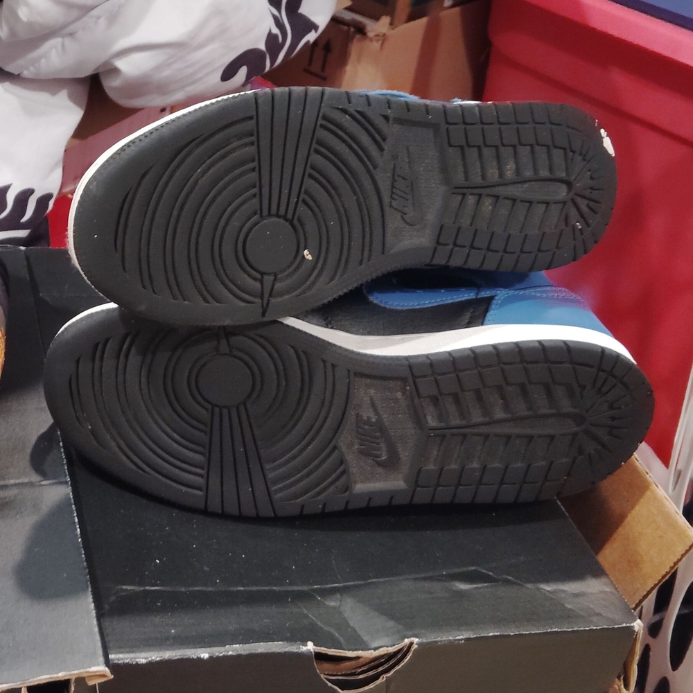 Black and Blue High-Top Sneakers - Picture 2 of 4